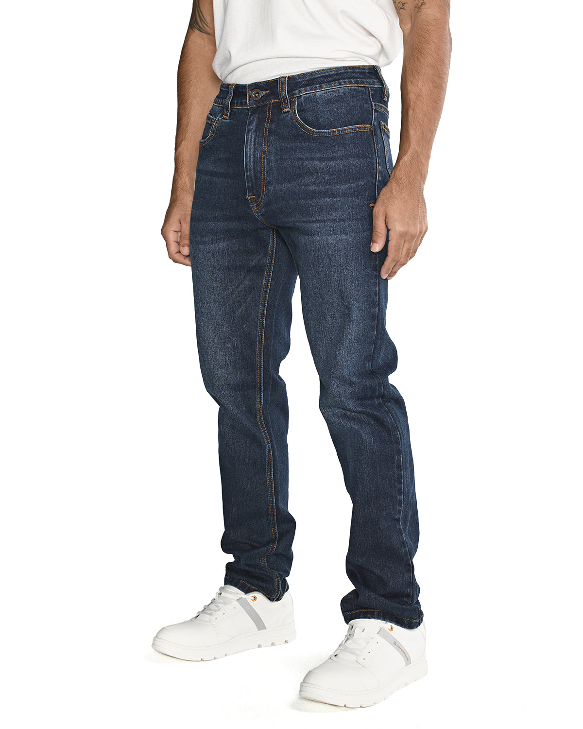 Jeans Casual Hombre Eco Stretch Denim Slim Azul Cat