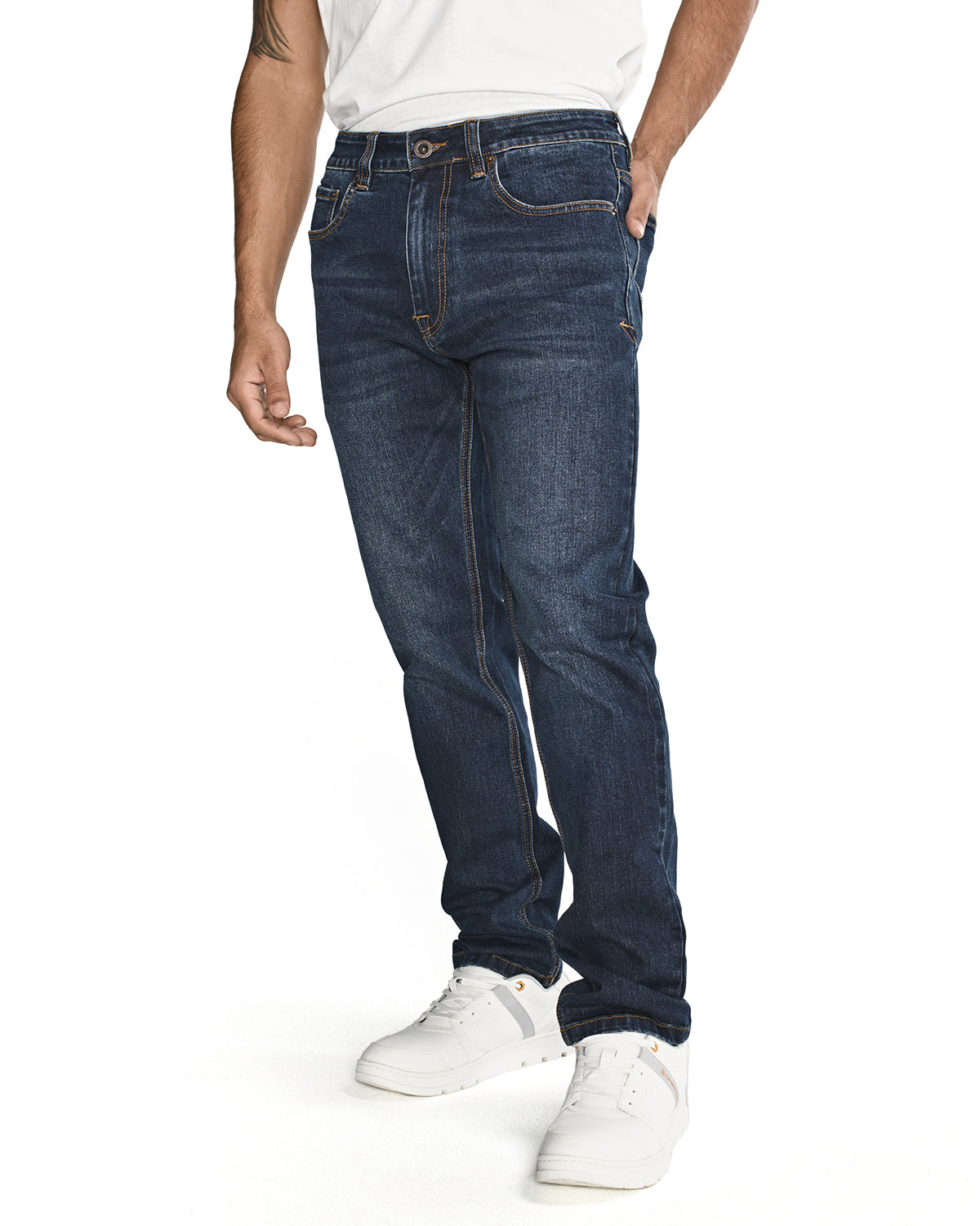 Jeans Casual Hombre Eco Stretch Denim Slim Azul Cat