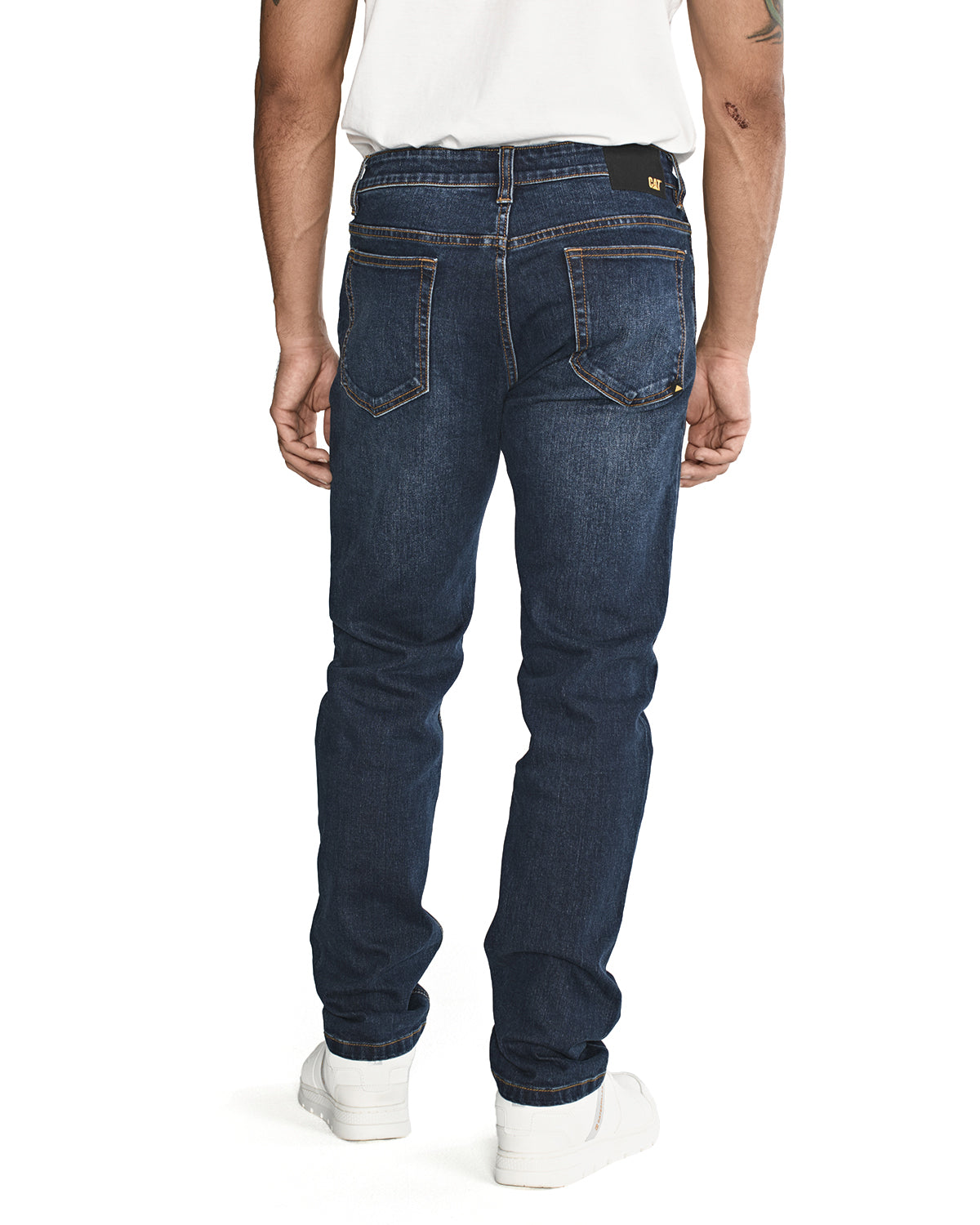 Jeans Casual Hombre Eco Stretch Denim Slim Azul Cat