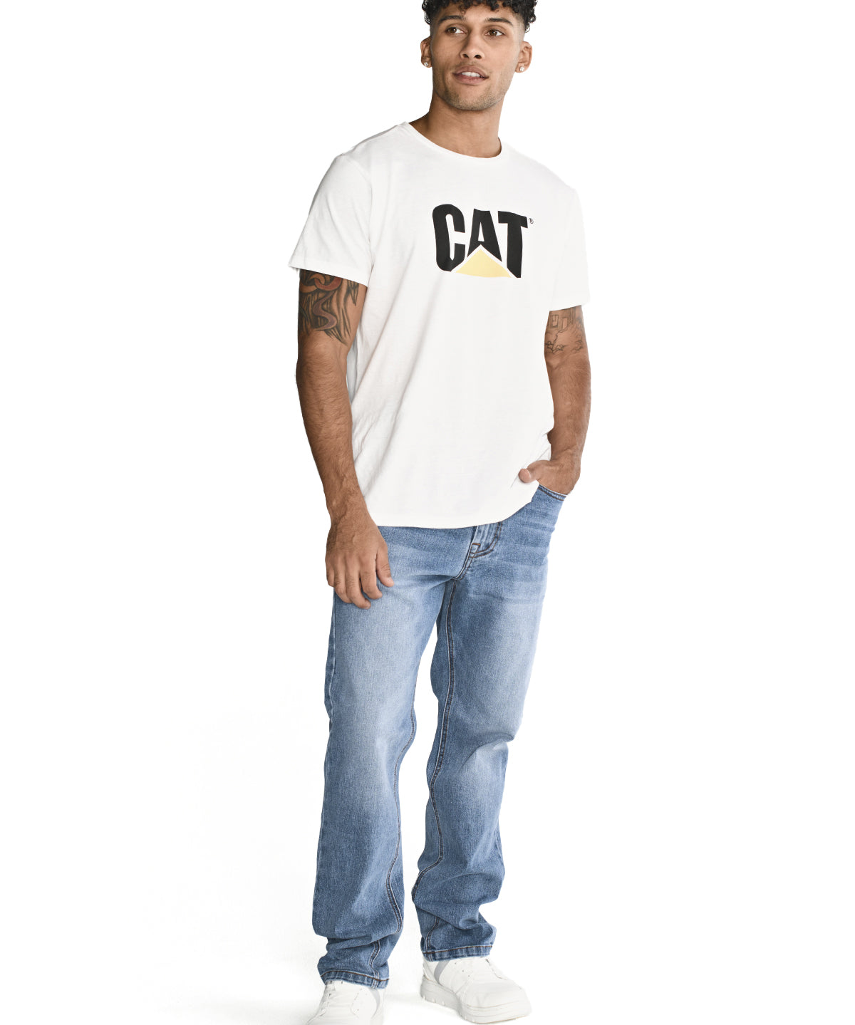 Jeans Denim Hombre Eco Stretch Denim Straight Azul Cat