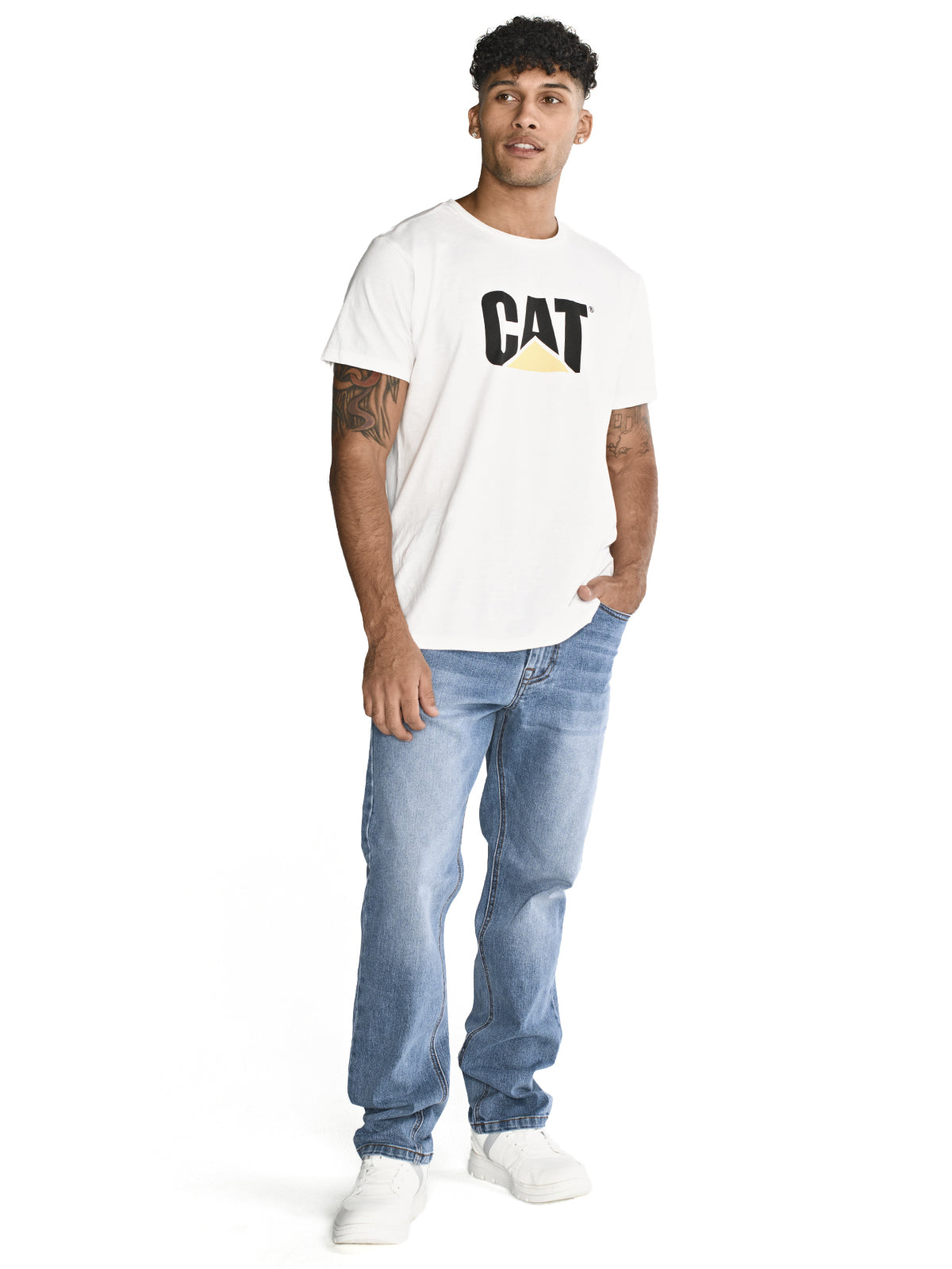 Jeans Denim Hombre Eco Stretch Denim Straight Azul Cat