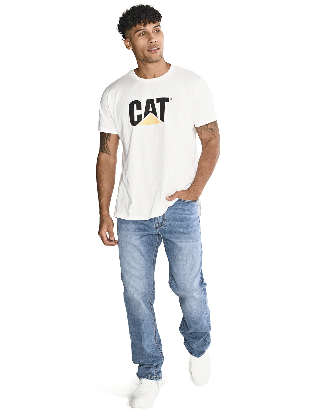 Jeans Denim Hombre Eco Stretch Denim Straight Azul Cat