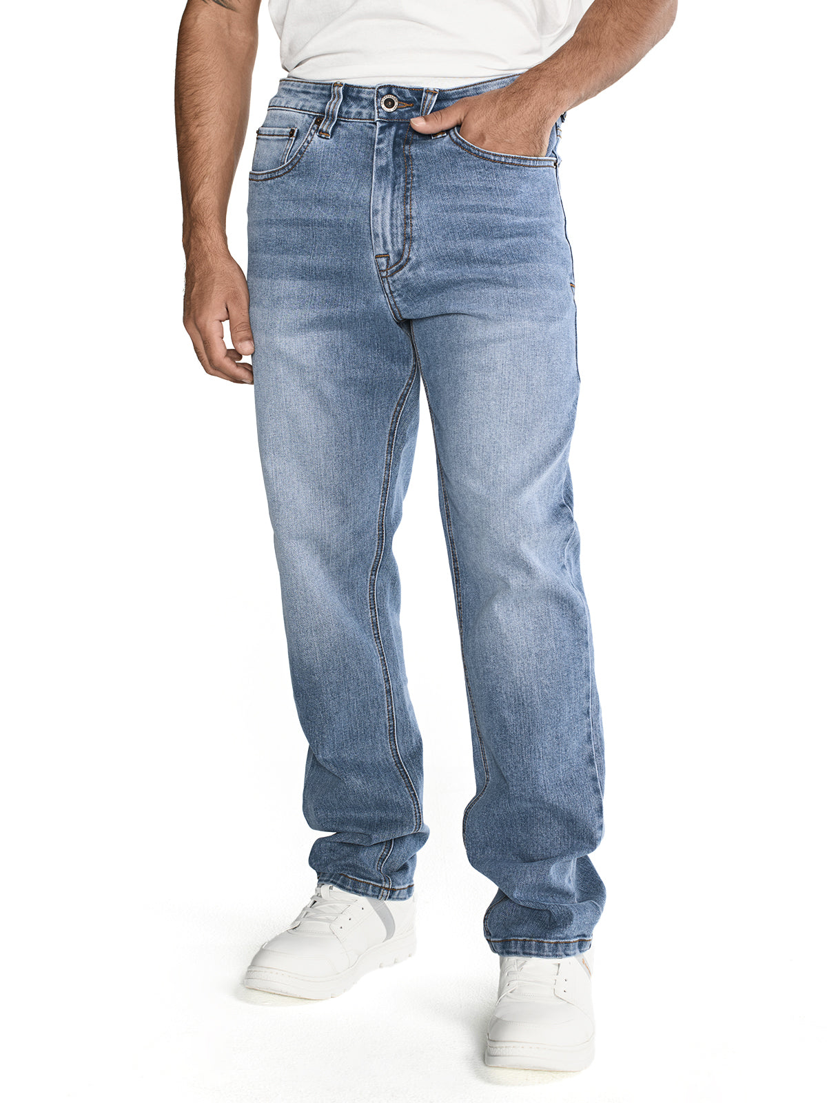 Jeans Denim Hombre Eco Stretch Denim Straight Azul Cat
