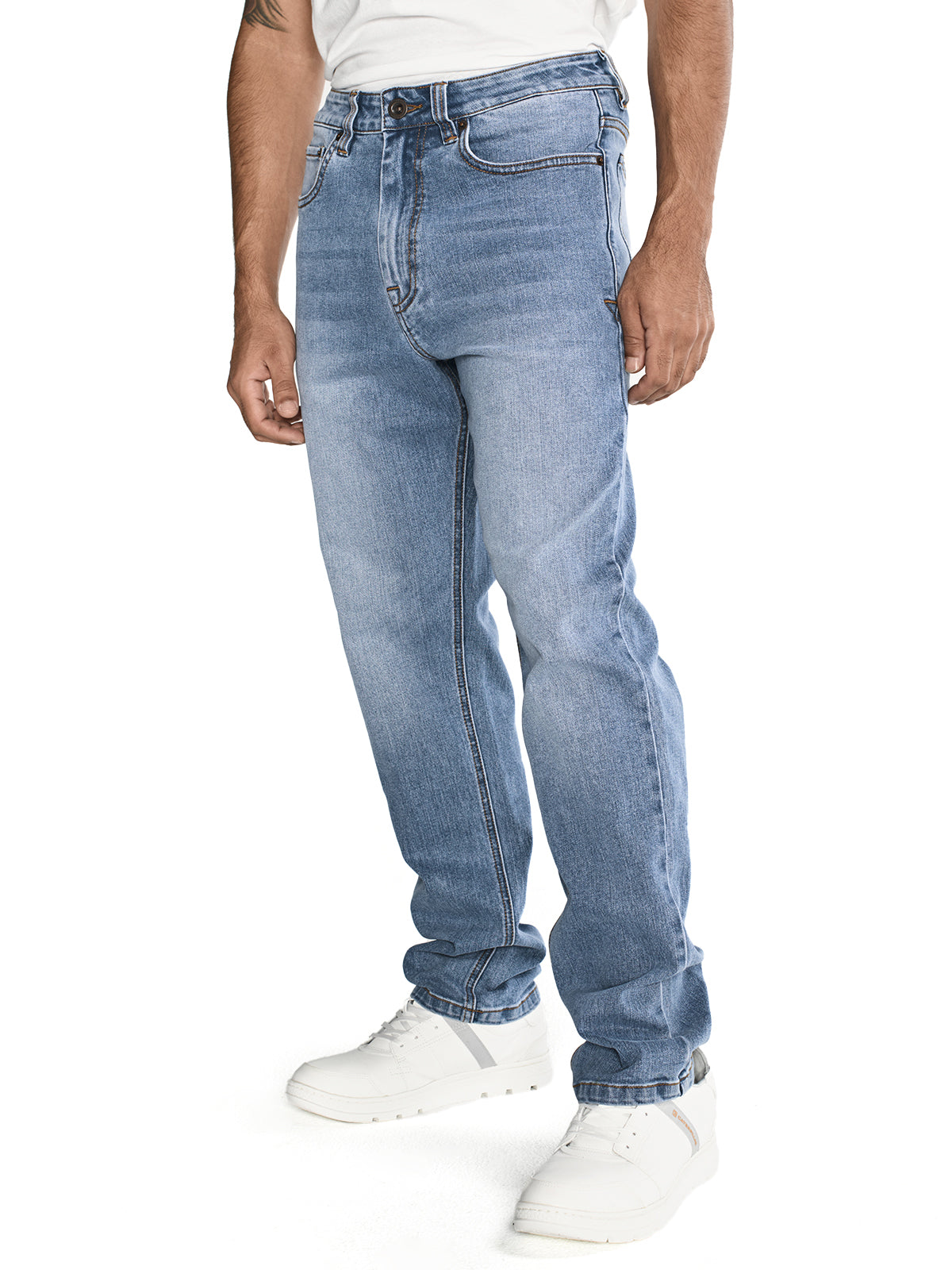 Jeans Denim Hombre Eco Stretch Denim Straight Azul Cat