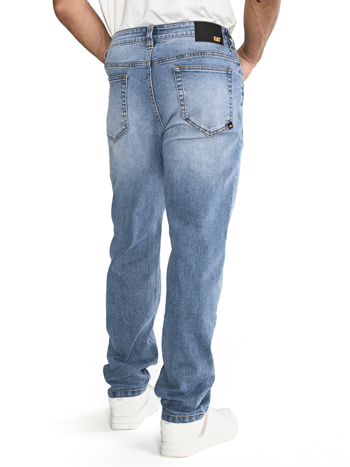Jeans Denim Hombre Eco Stretch Denim Straight Azul Cat