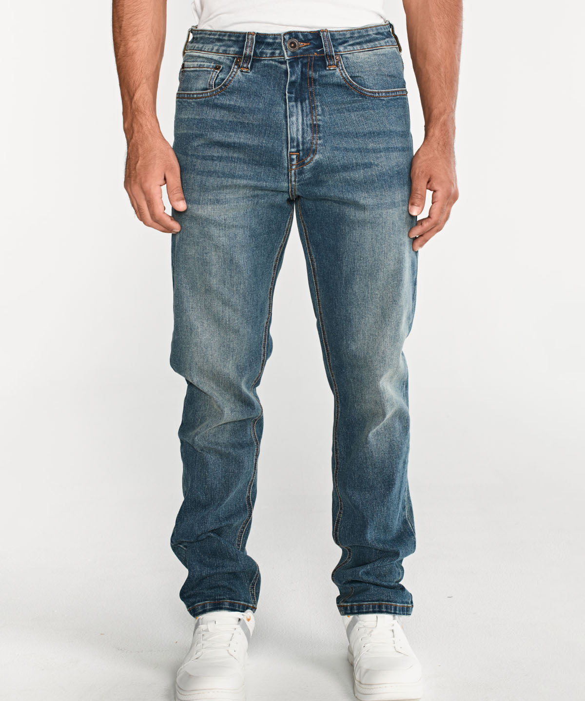 Jeans Rectos Hombre Eco Stretch Azul Cat