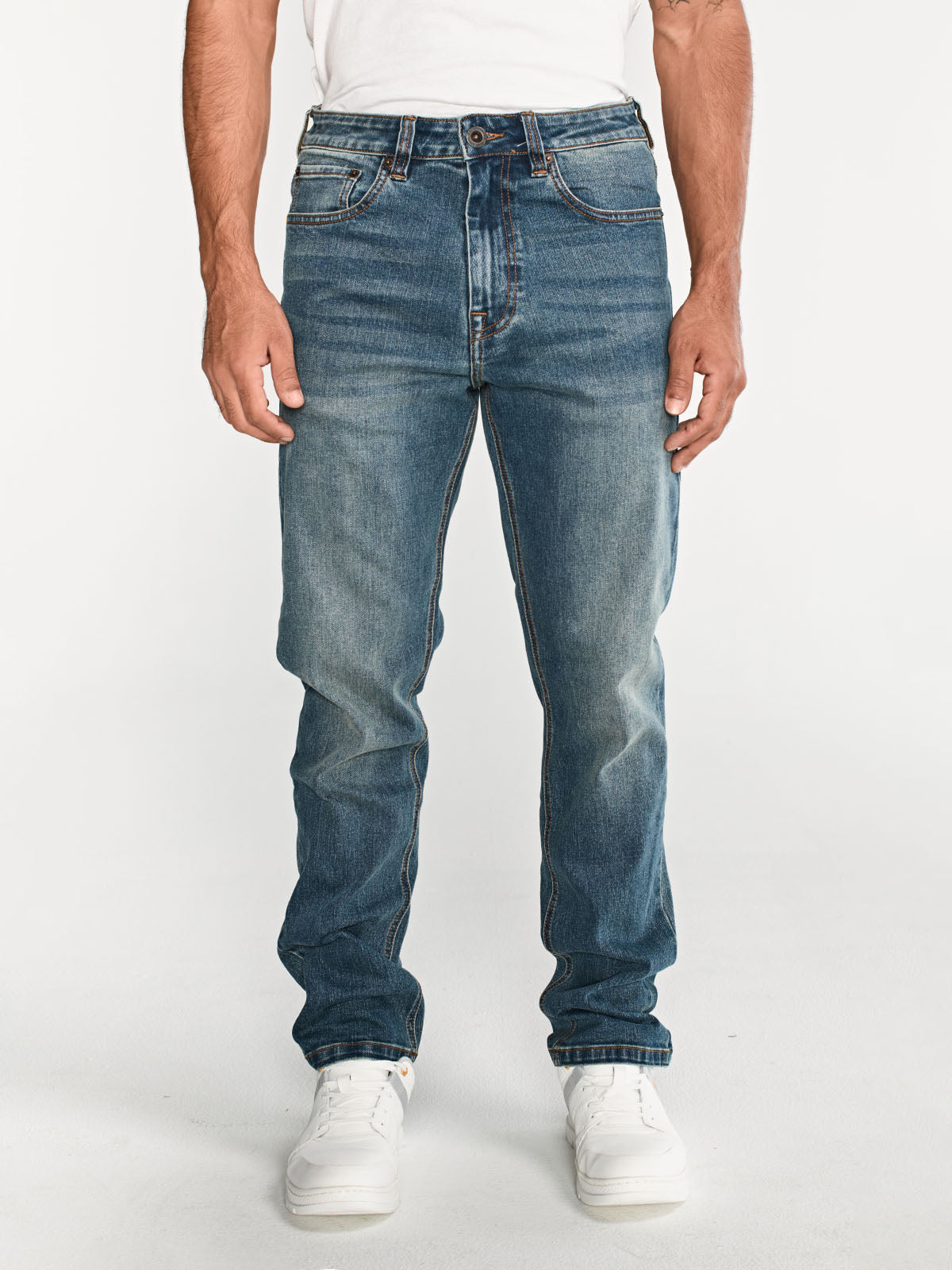 Jeans Rectos Hombre Eco Stretch Azul Cat