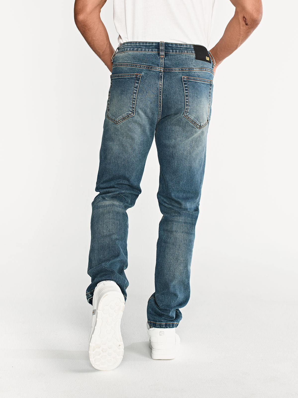 Jeans Rectos Hombre Eco Stretch Azul Cat