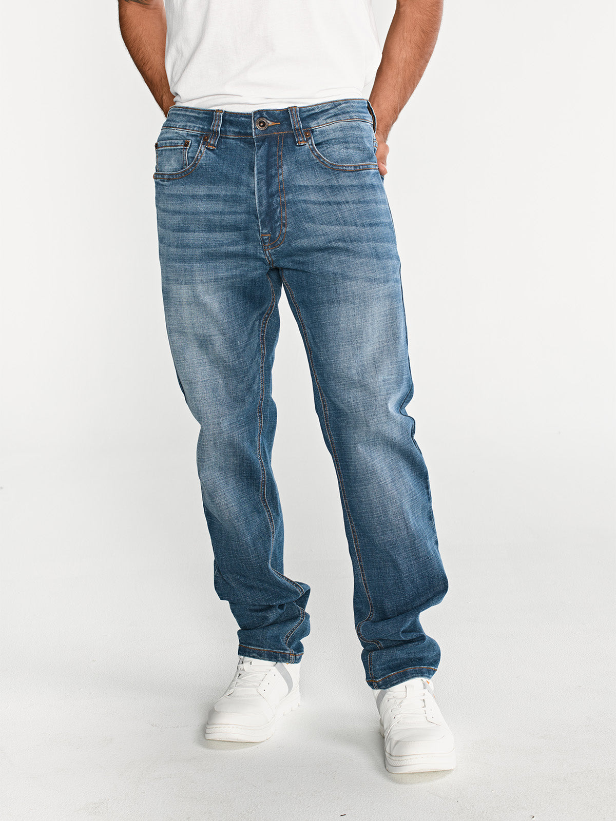 Pantalón Jeans Hombre Coolmax Denim Slim Azul Claro Cat