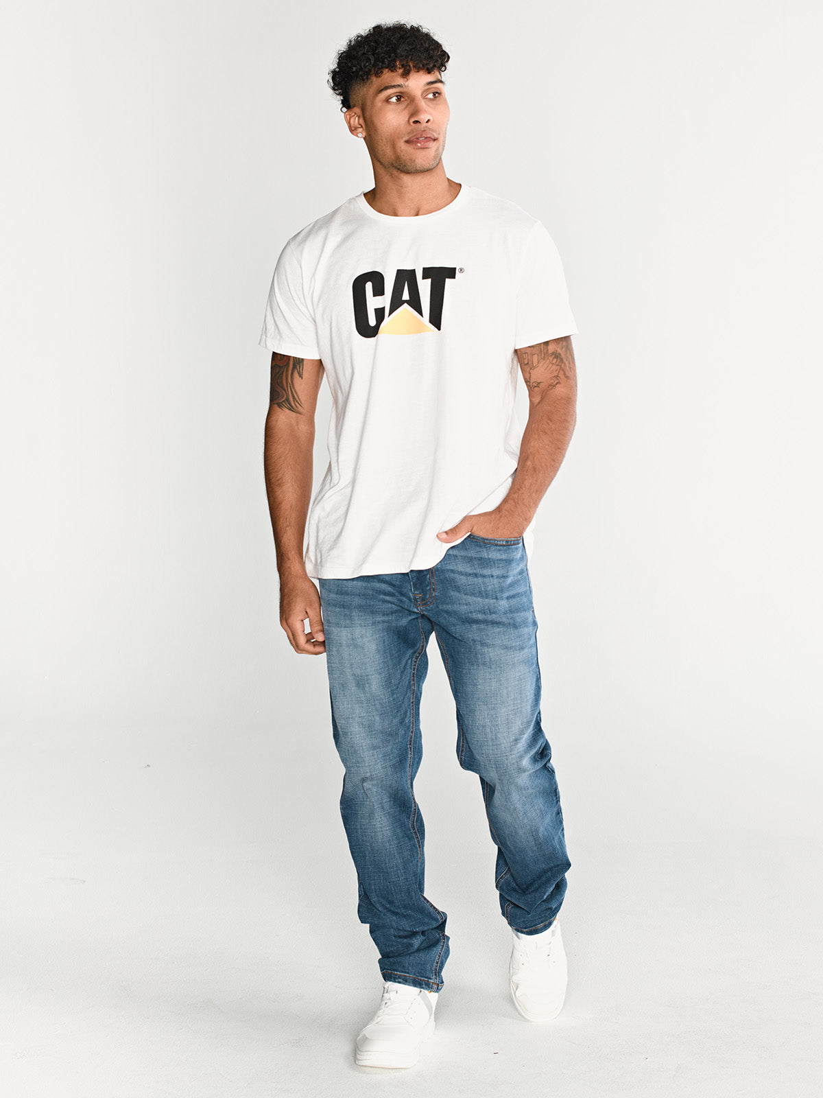 Pantalón Jeans Hombre Coolmax Denim Slim Azul Claro Cat