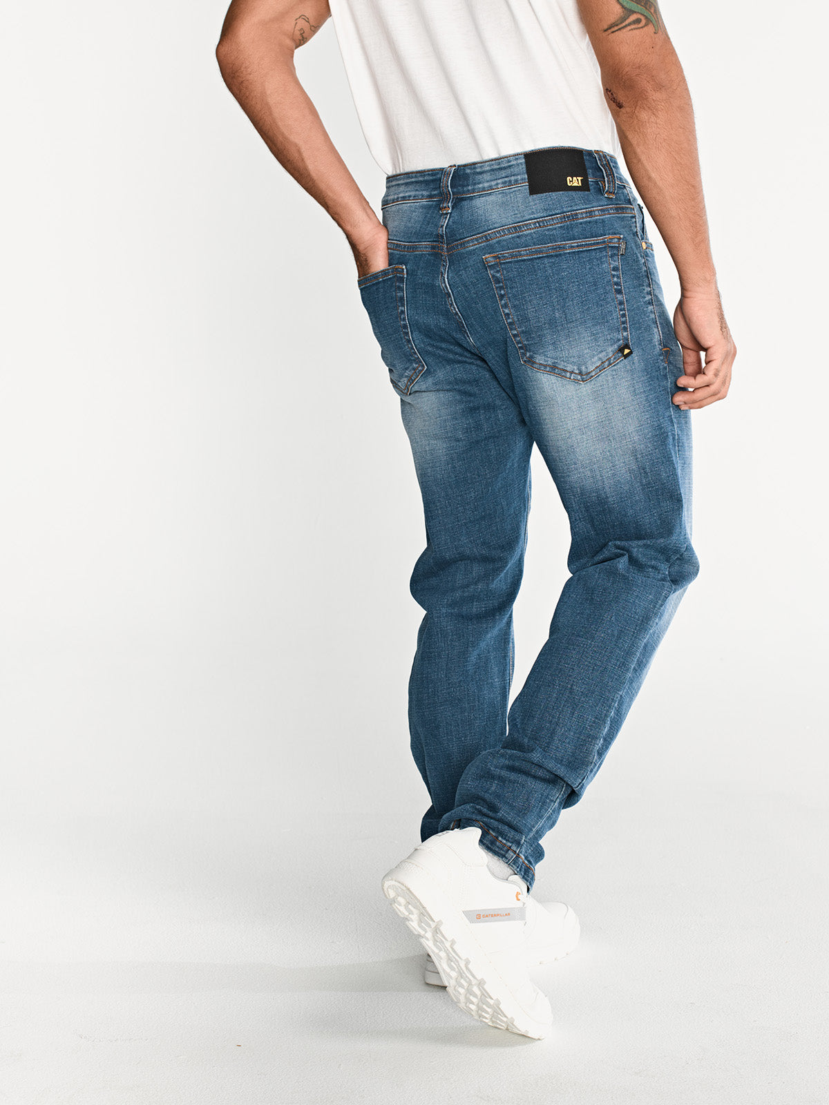 Pantalón Jeans Hombre Coolmax Denim Slim Azul Claro Cat