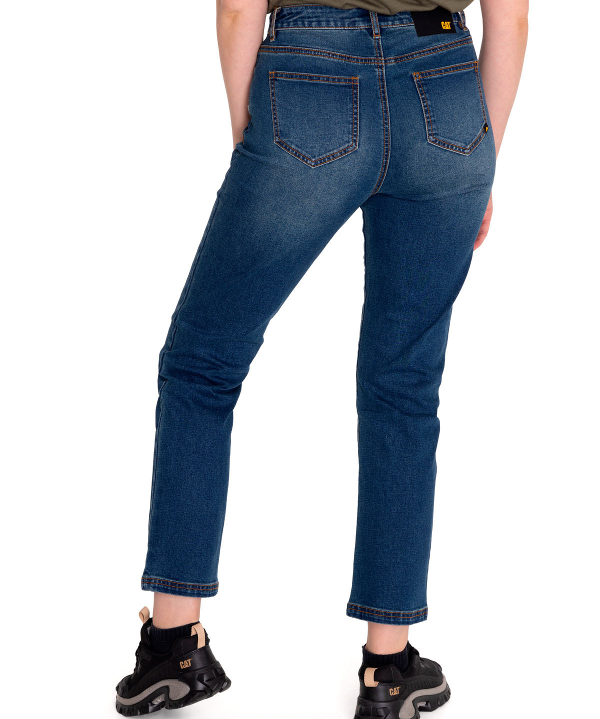 Jeans Denim Mujer Triblend Stretch Denim High-Rise Straight Azul Cat