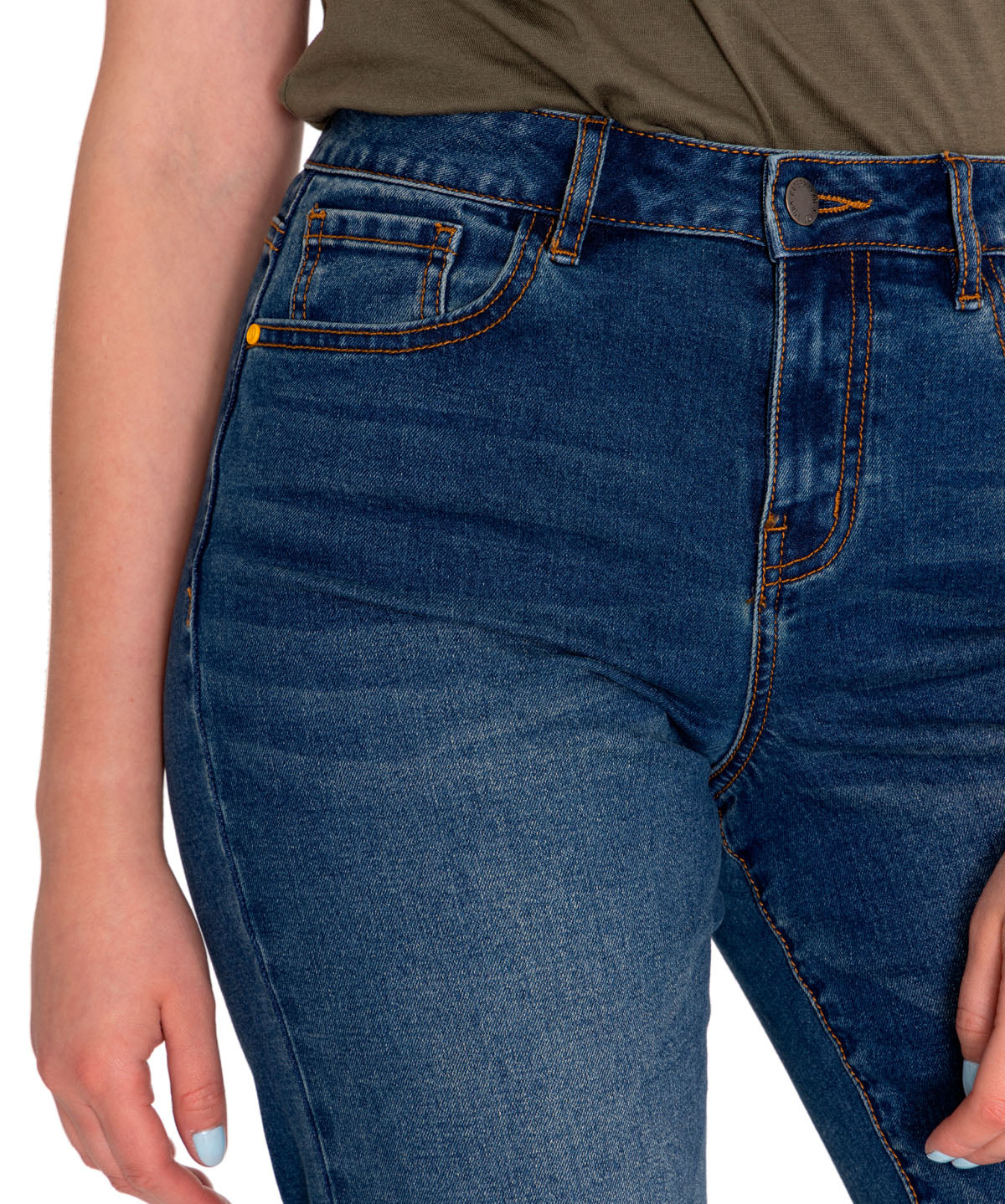 Jeans Denim Mujer Triblend Stretch Denim High-Rise Straight Azul Cat