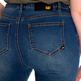 Jeans Denim Mujer Triblend Stretch Denim High-Rise Straight Azul Cat