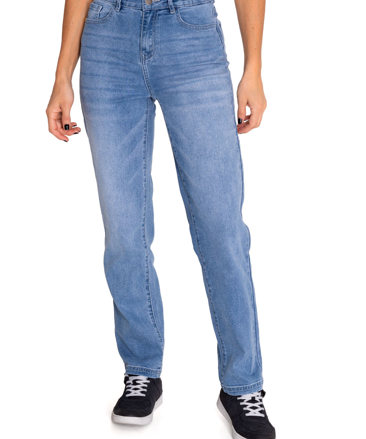 Jeans Denim Mujer Triblend Stretch Denim High-Rise Straight Celeste Cat