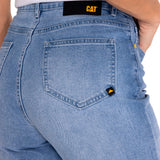 Jeans Denim Mujer Triblend Stretch Denim High-Rise Straight Celeste Cat