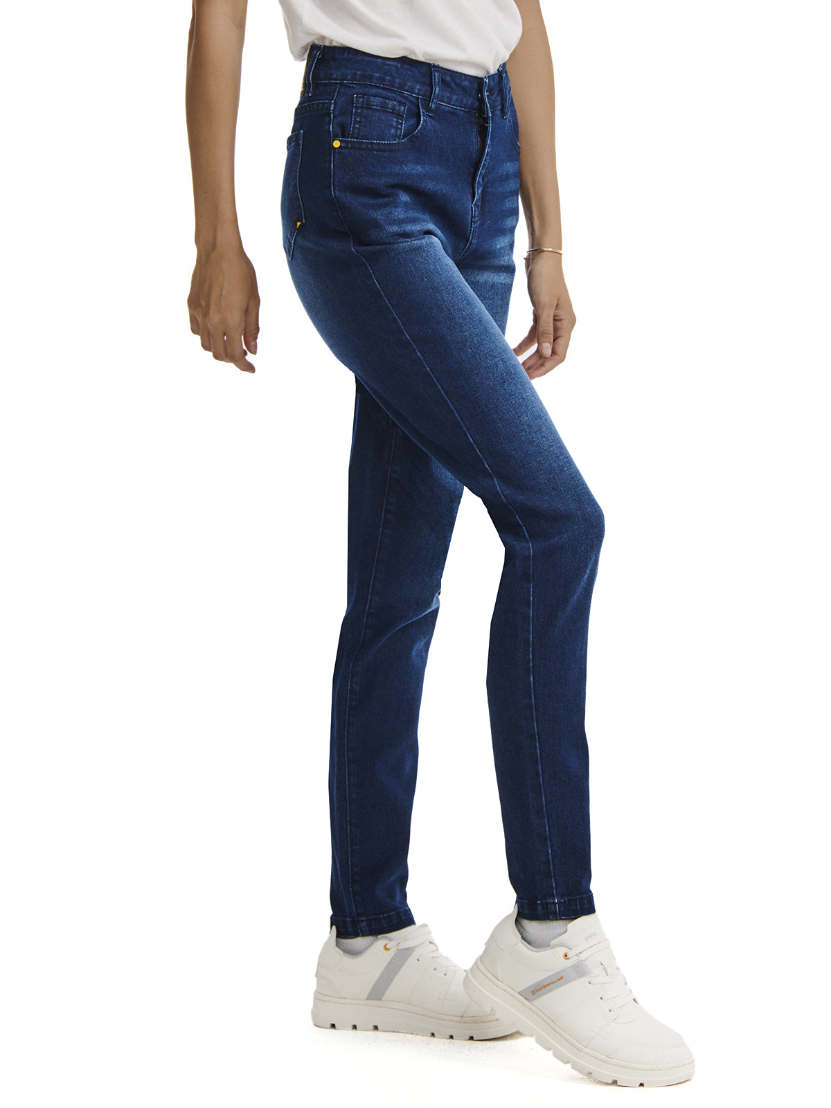 Jeans Denim Mujer Triblend Stretch Denim Mid-Rise Skinny Azul Cat