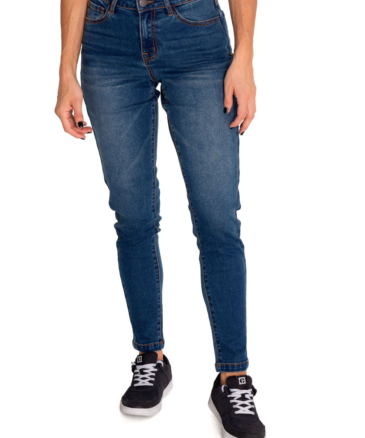 Jeans Denim Mujer Triblend Stretch Denim Mid-Rise Skinny Azul Cat