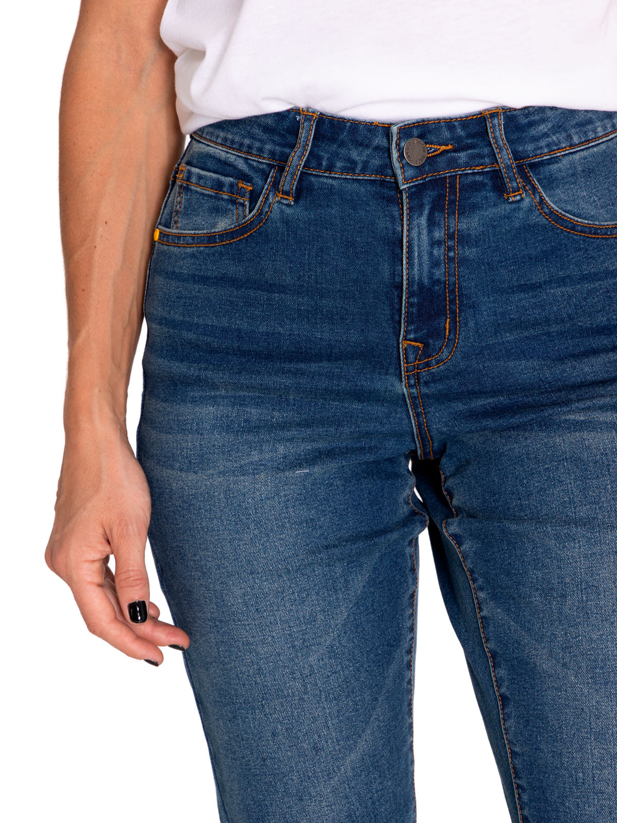 Jeans Denim Mujer Triblend Stretch Denim Mid-Rise Skinny Azul Cat