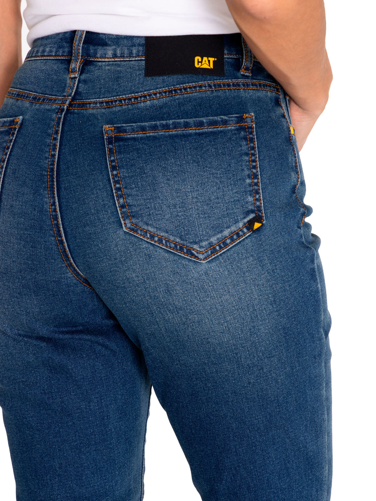 Jeans Denim Mujer Triblend Stretch Denim Mid-Rise Skinny Azul Cat