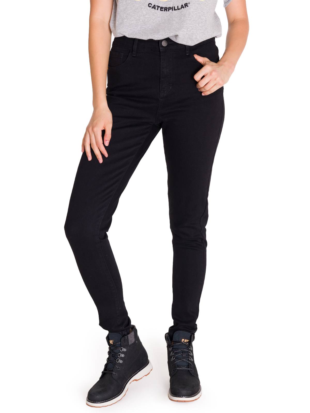 Jeans Denim Mujer Triblend Stretch Denim Mid-Rise Skinny Gris Cat