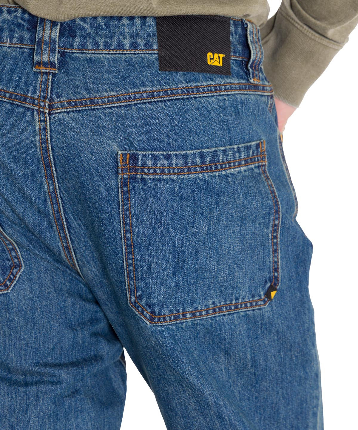 Jeans Regular Hombre Denim Double Front Azul Marino Cat