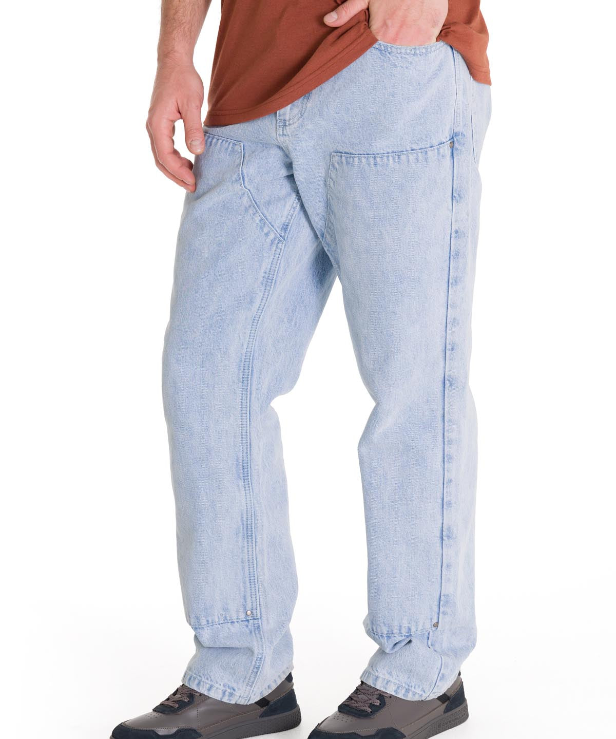 Jeans Regular Hombre Denim Double Front Azul Claro Cat