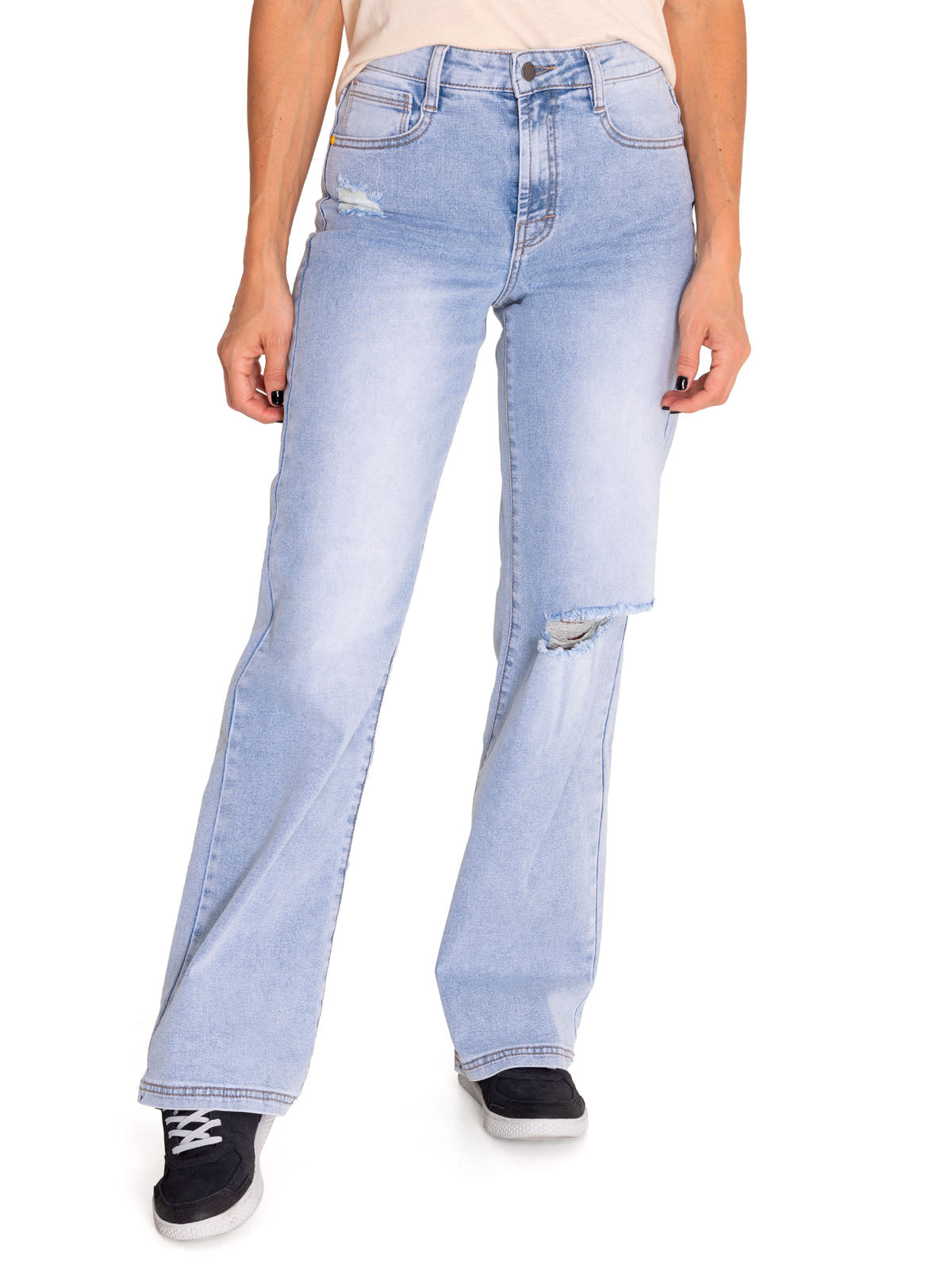 Jeans Denim Mujer Triblend Stretch Denim Wide Leg Celeste Cat