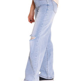 Jeans Denim Mujer Triblend Stretch Denim Wide Leg Celeste Cat