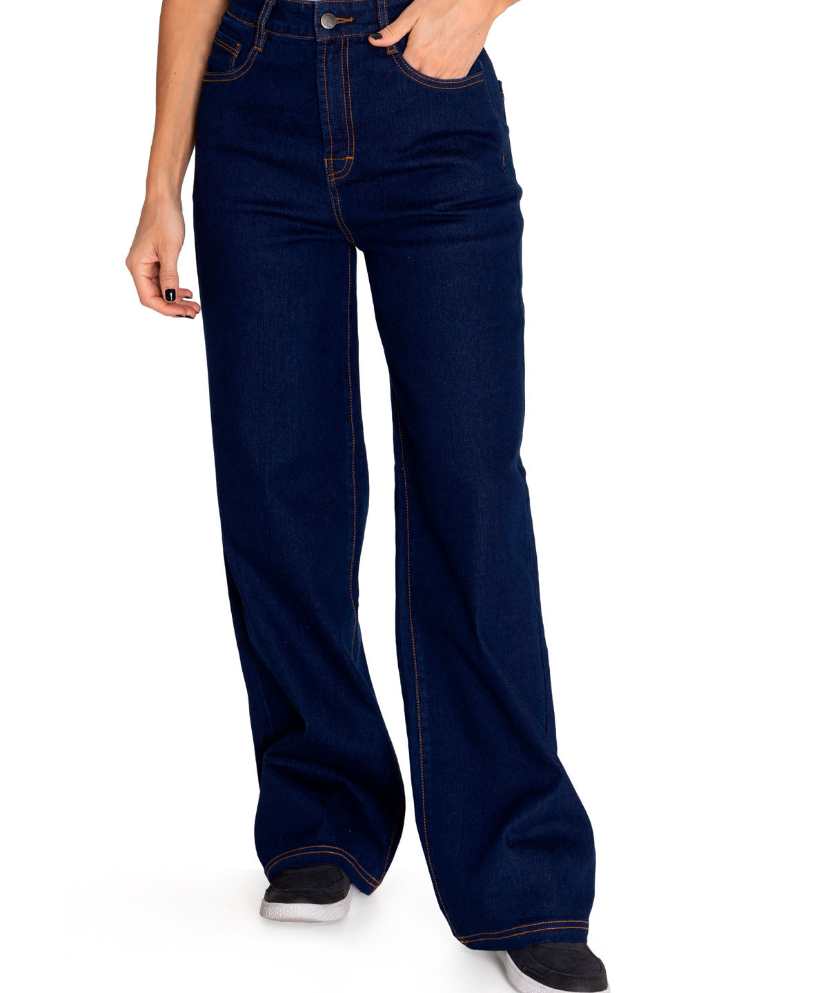 Jeans Denim Mujer Triblend Stretch Denim Wide Leg Azul Cat