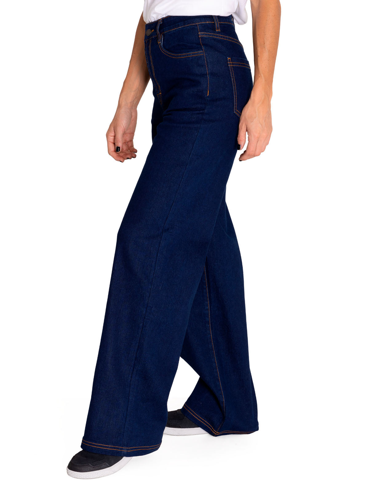 Jeans Denim Mujer Triblend Stretch Denim Wide Leg Azul Cat