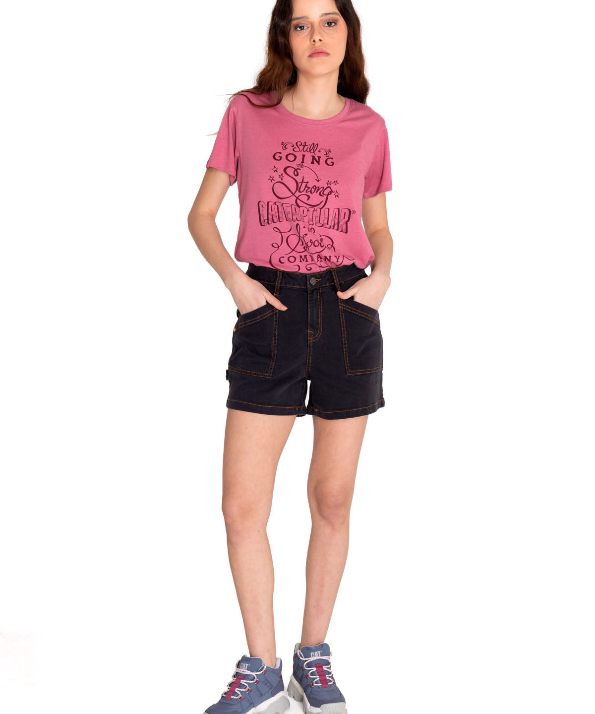 Short Casual Mujer TRIBLEND STRETCH DENIM SHORT Gris CAT