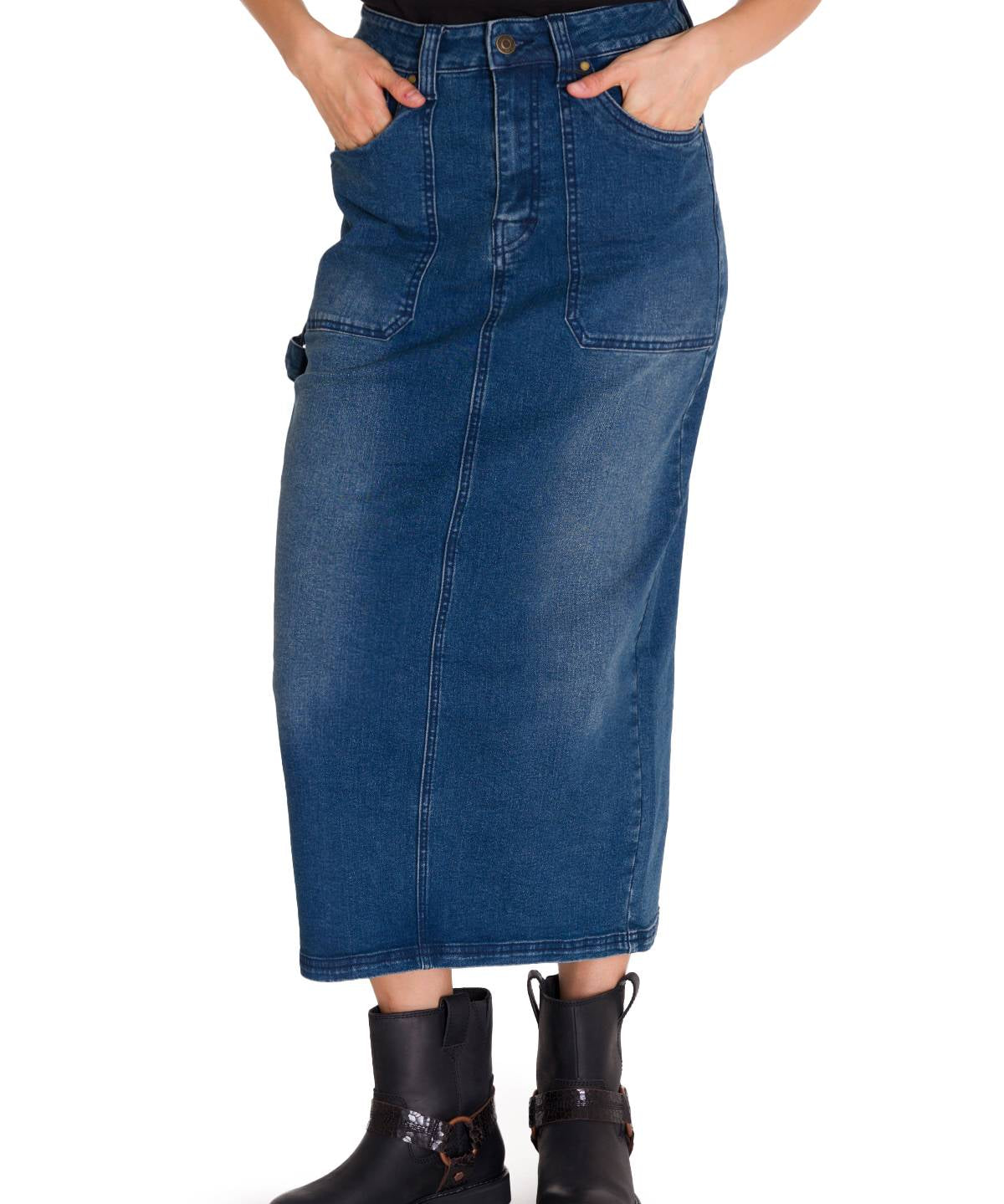 Falda Ajustada Casual Mujer CARPENTER MAXI SKIRT Denim Cat