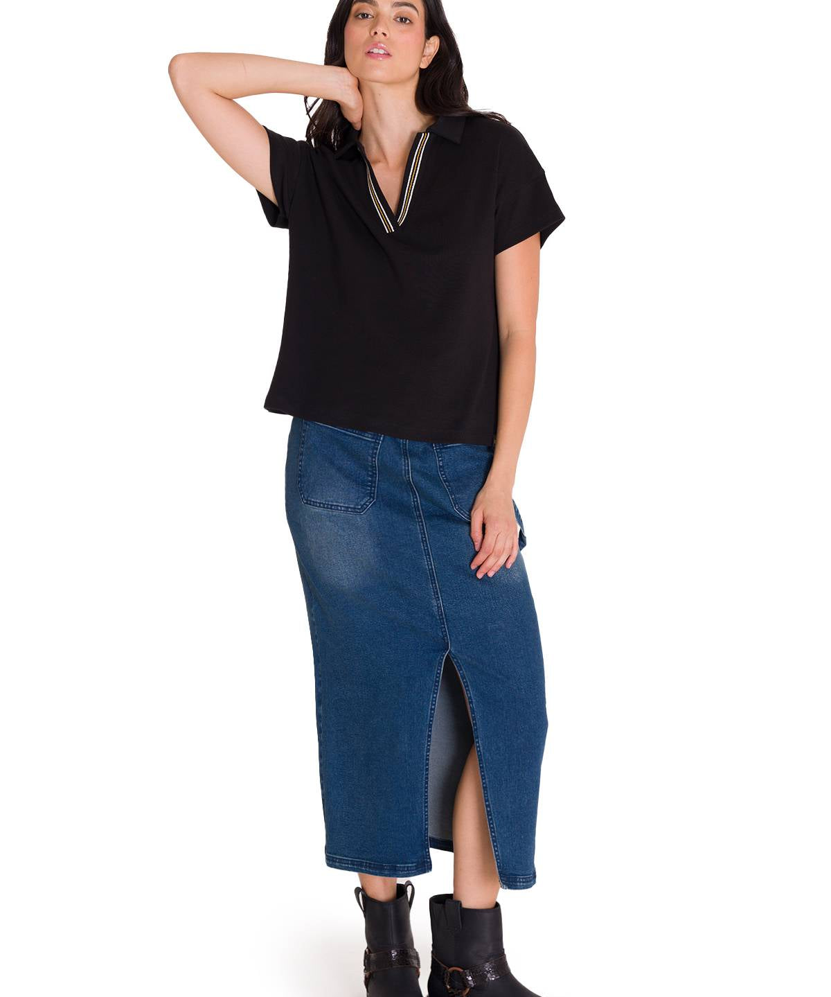 Falda Ajustada Casual Mujer CARPENTER MAXI SKIRT Denim Cat