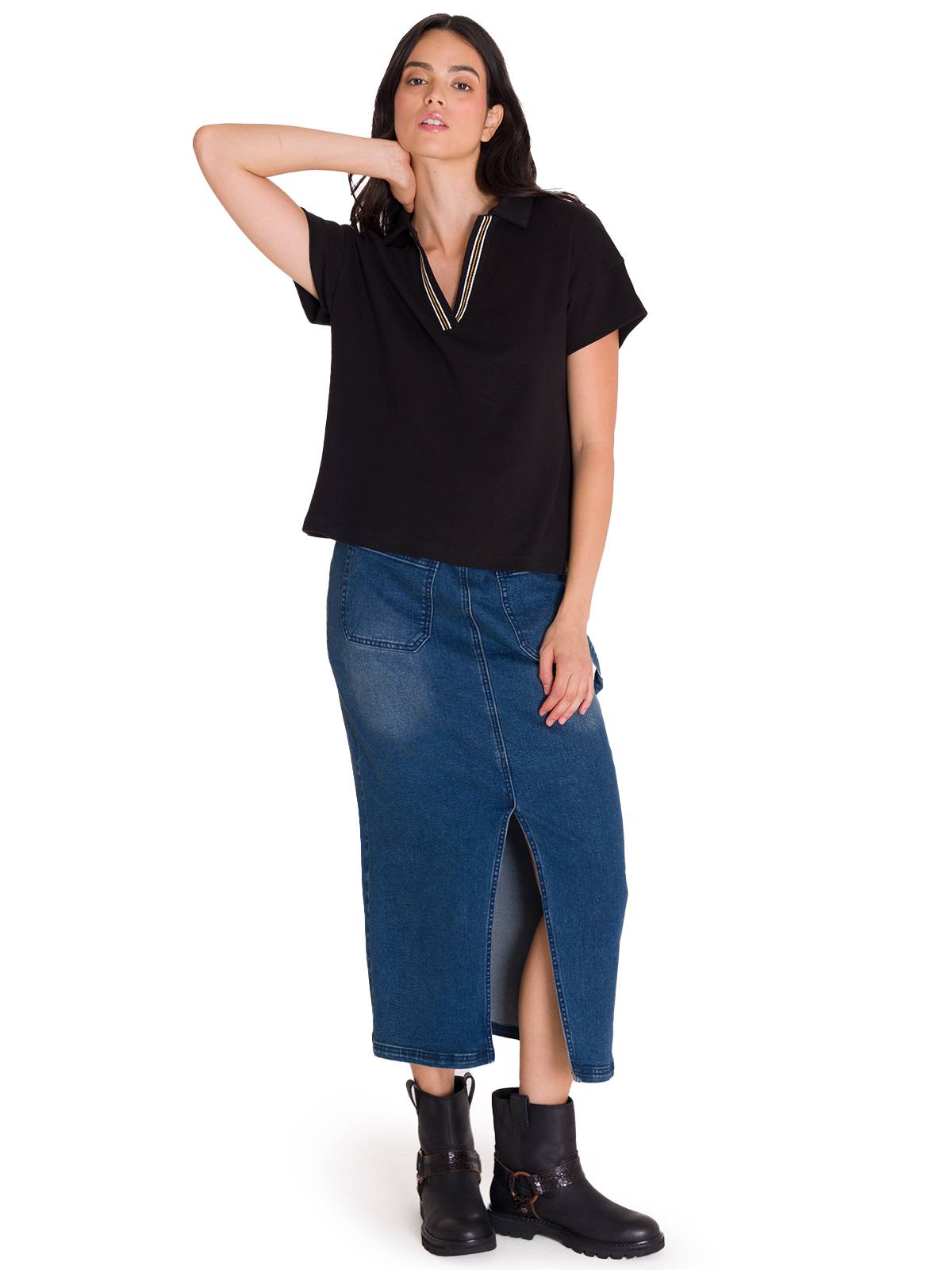 Falda Ajustada Casual Mujer CARPENTER MAXI SKIRT Denim Cat