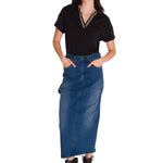 Falda Ajustada Casual Mujer CARPENTER MAXI SKIRT Denim Cat