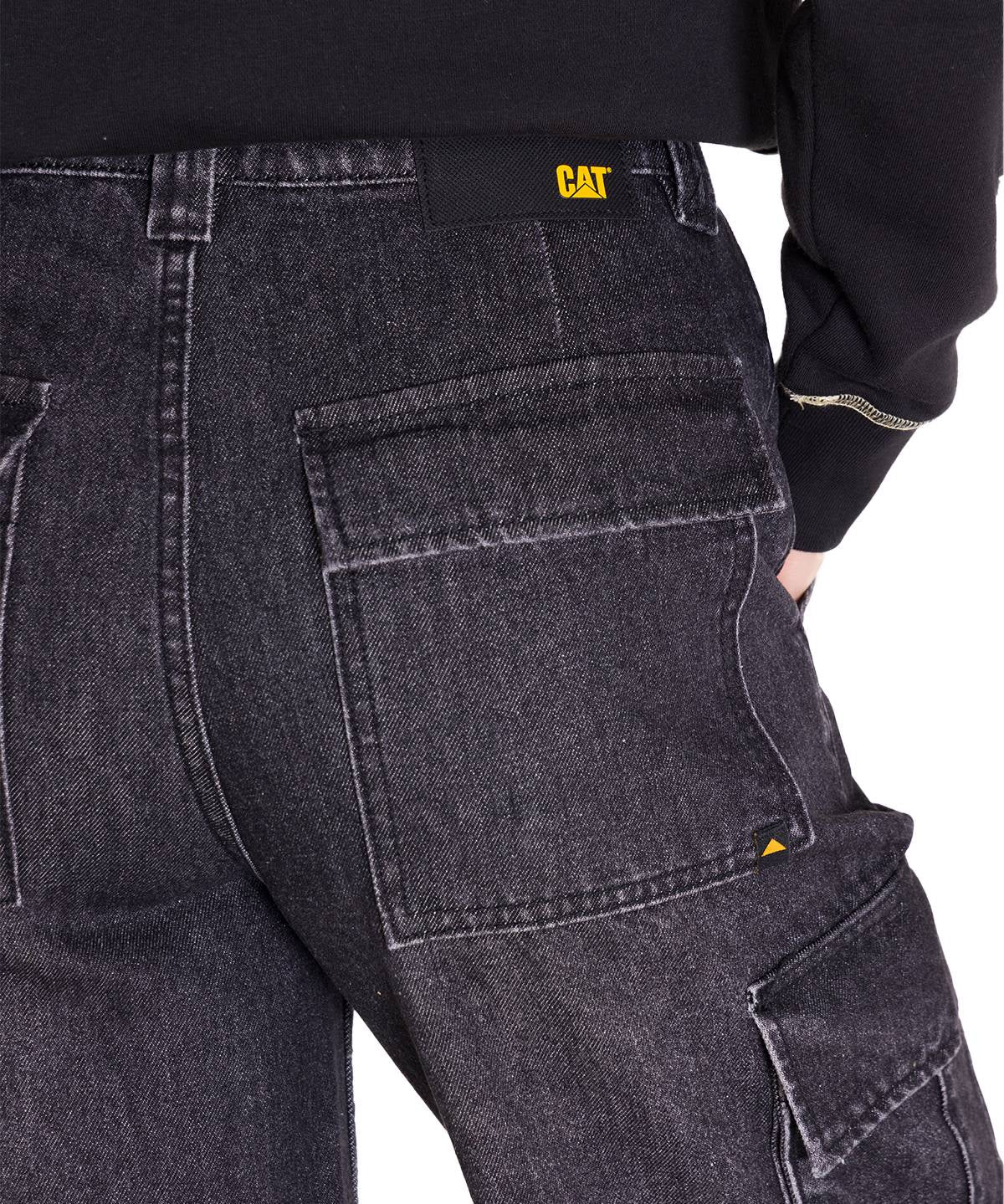 Jeans Tiro Alto Mujer RIGID DENIM EXAGGERATED CARGO Gris Cat