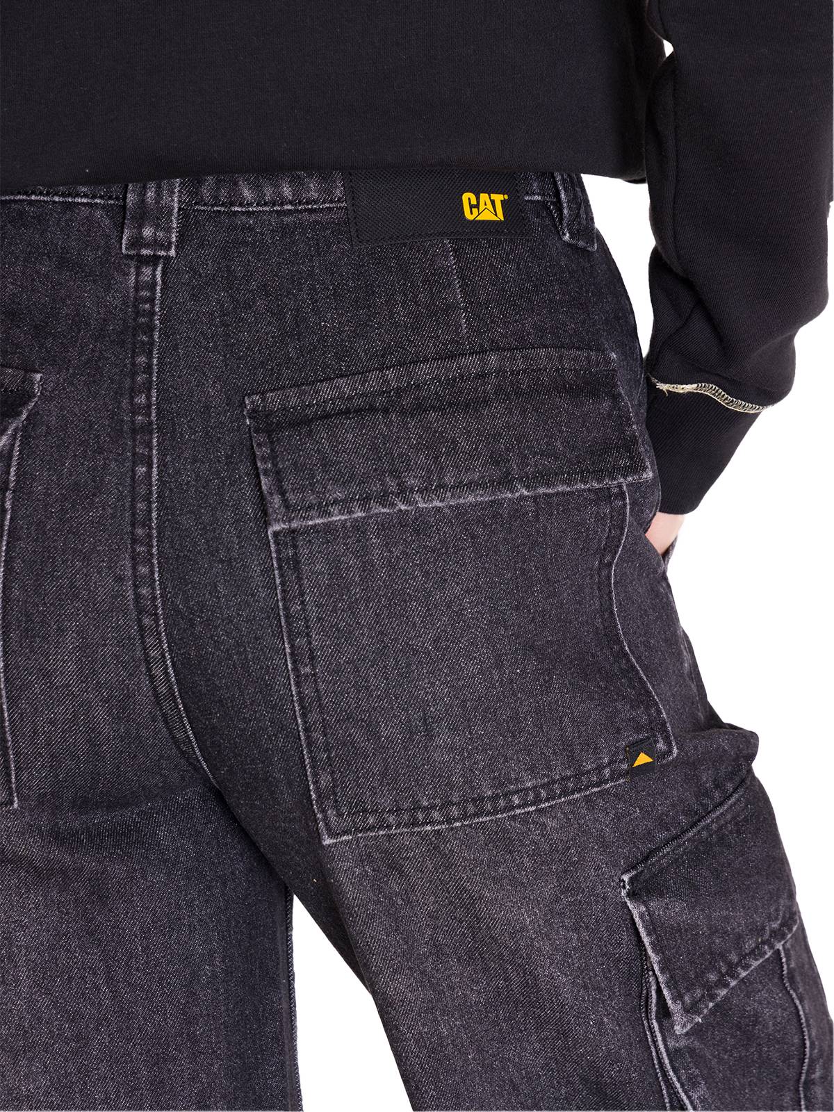 Jeans Tiro Alto Mujer RIGID DENIM EXAGGERATED CARGO Gris Cat