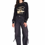 Jeans Tiro Alto Mujer RIGID DENIM EXAGGERATED CARGO Gris Cat