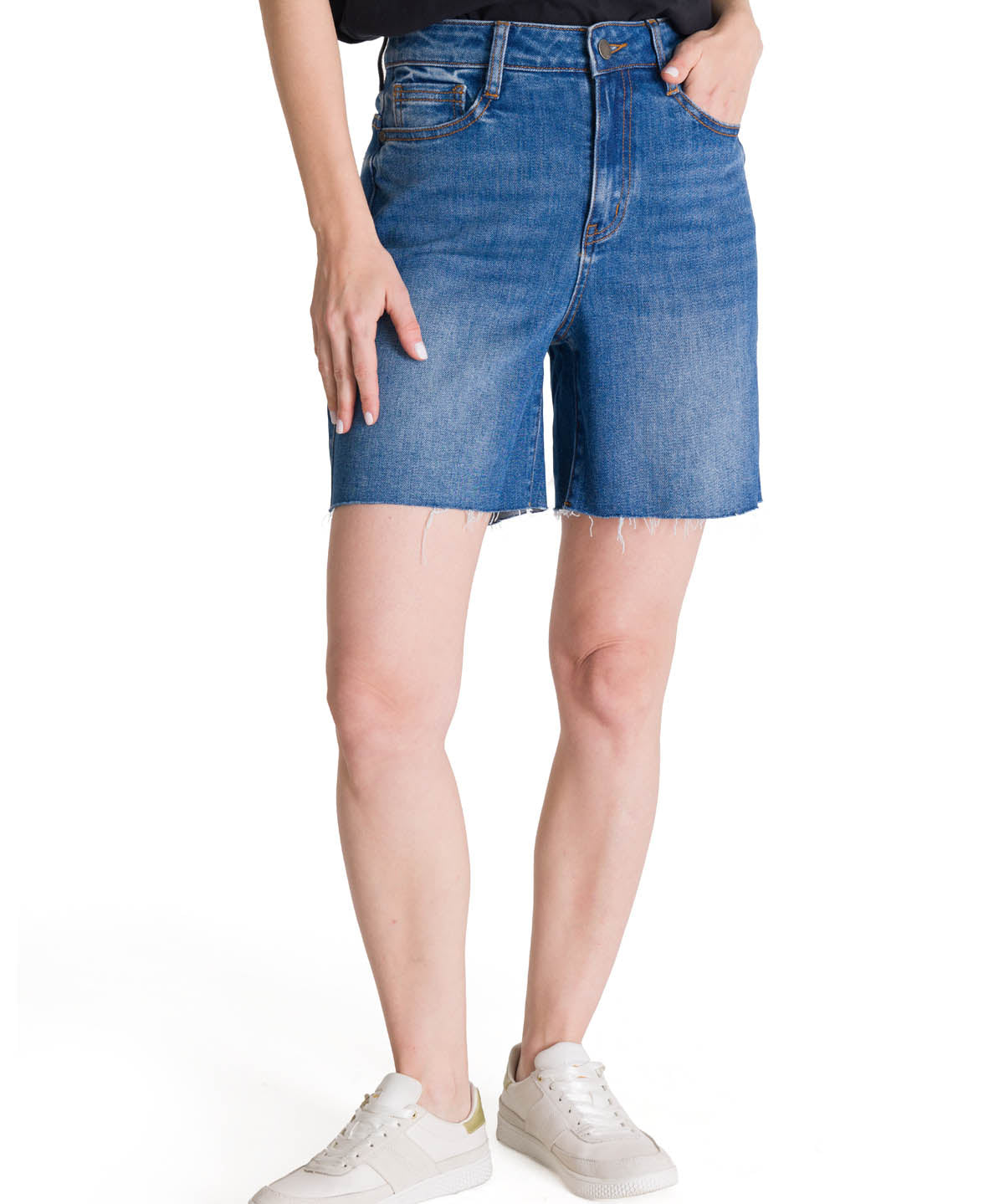 Short Tiro Alto Denim Mujer Cowboy Azul CAT
