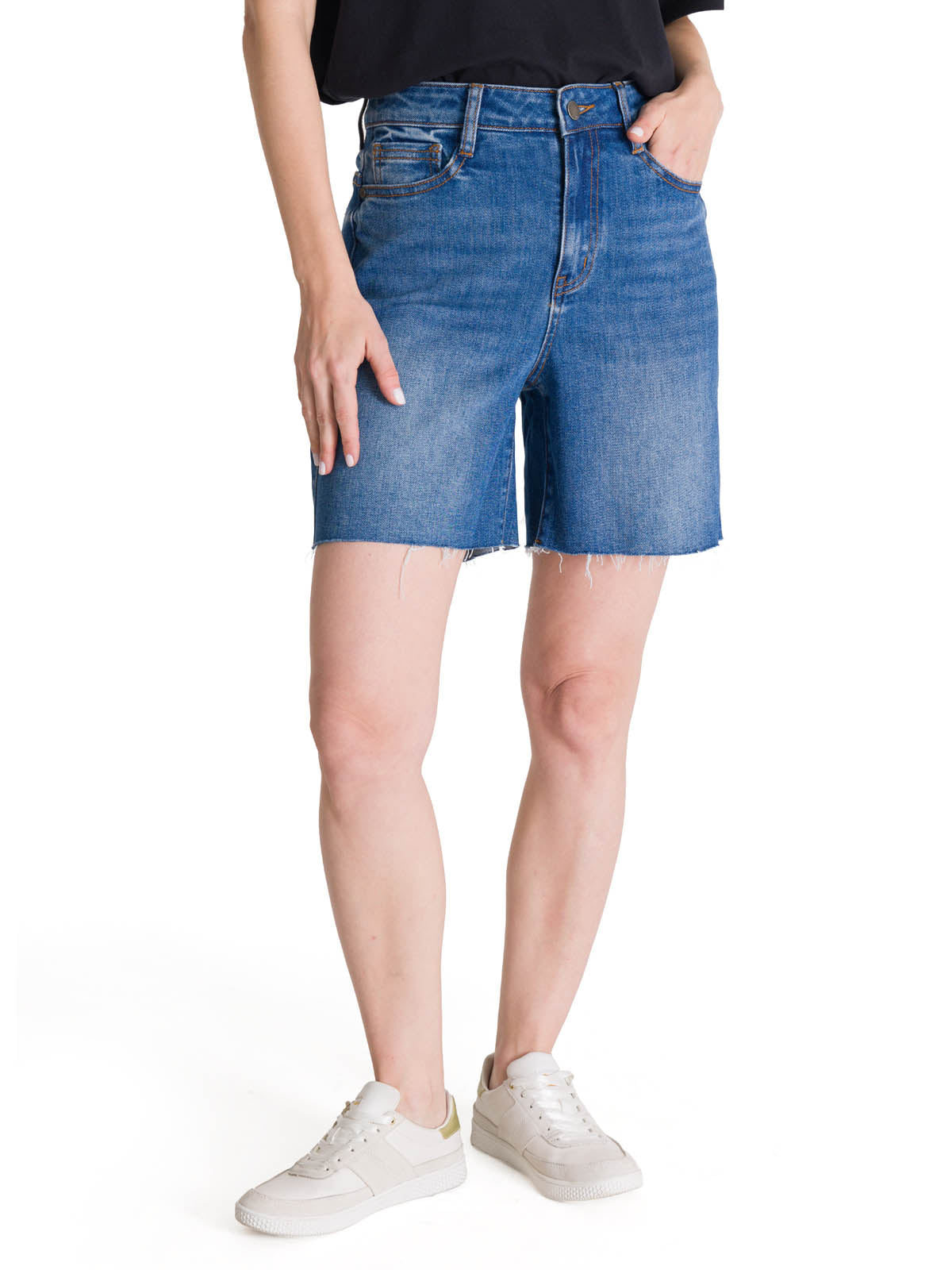 Short Tiro Alto Denim Mujer Cowboy Azul CAT