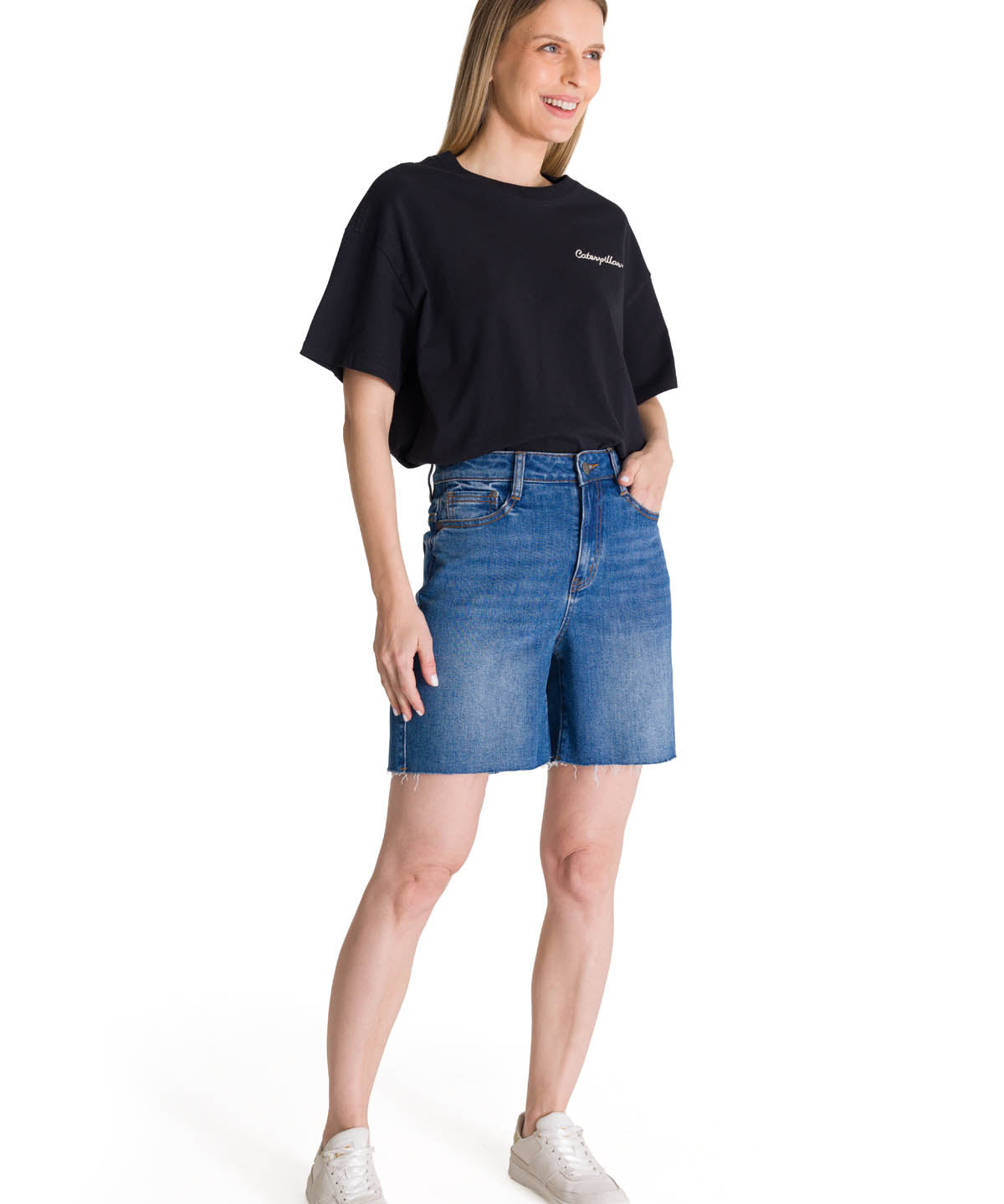 Short Tiro Alto Denim Mujer Cowboy Azul CAT