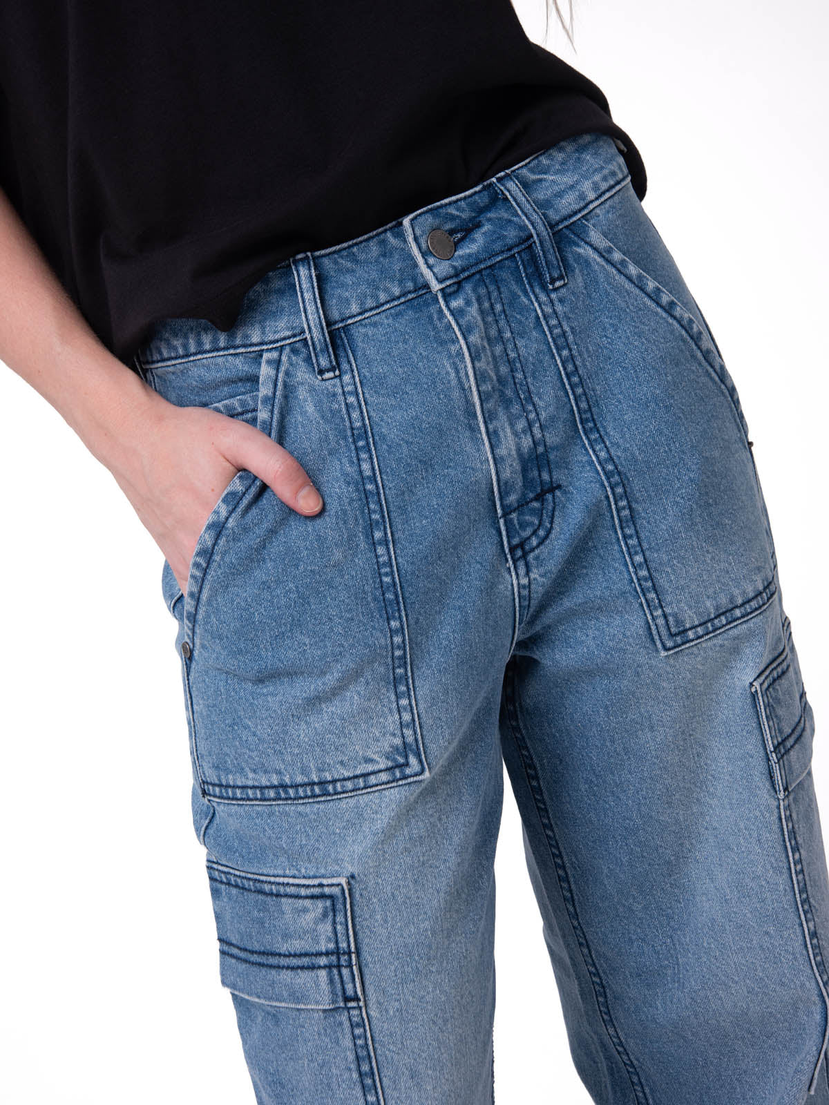 Jeans Cargo Mujer Relaxed Azul CAT