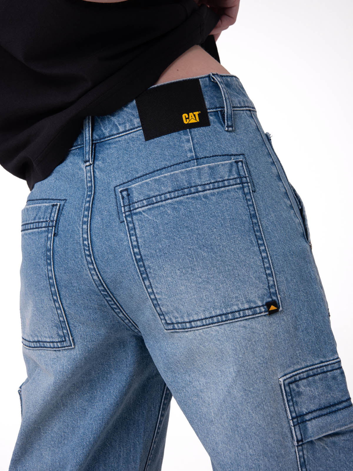 Jeans Cargo Mujer Relaxed Azul CAT