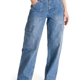 Jeans Cargo Mujer Relaxed Azul CAT