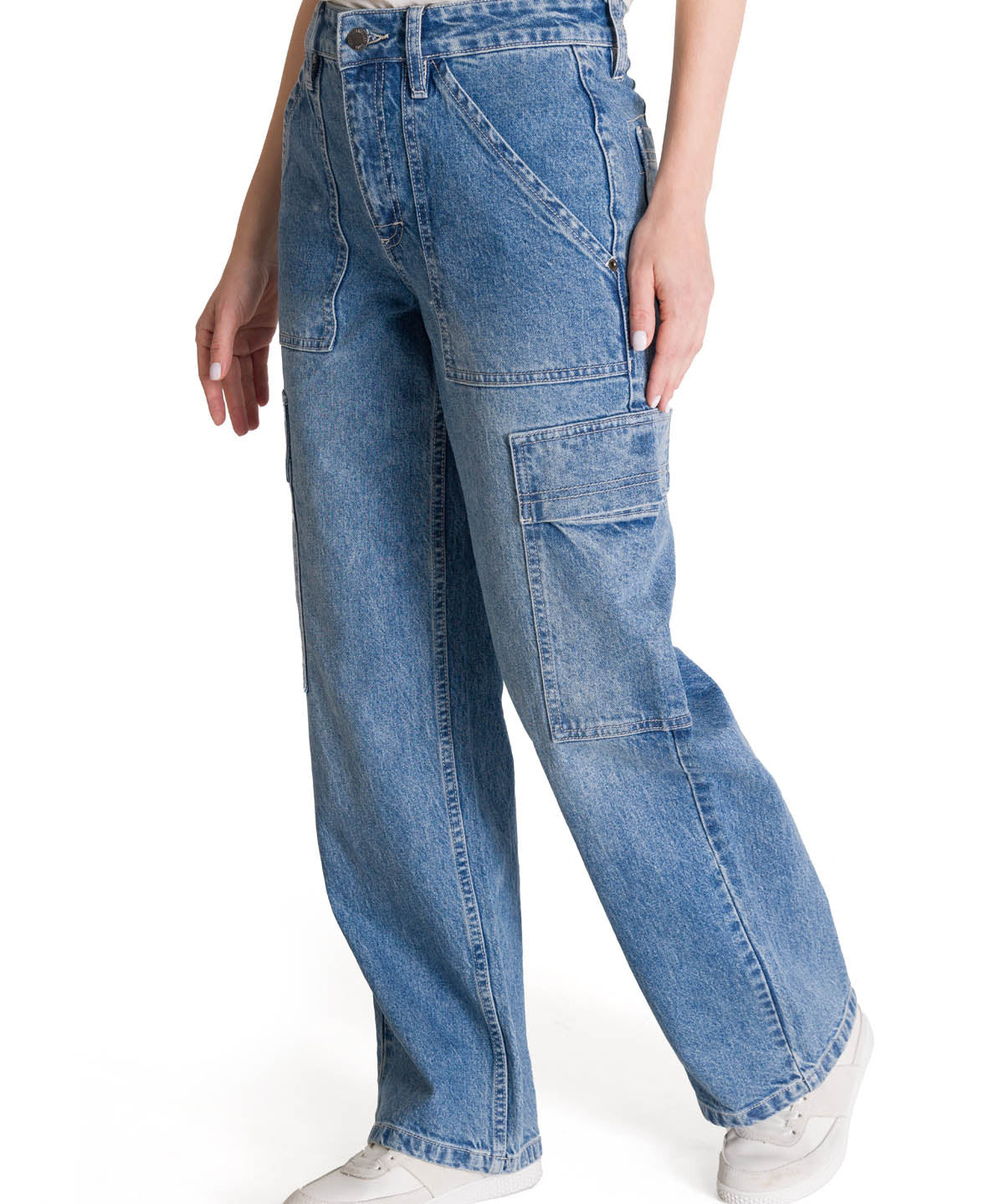 Jeans Cargo Mujer Relaxed Azul CAT