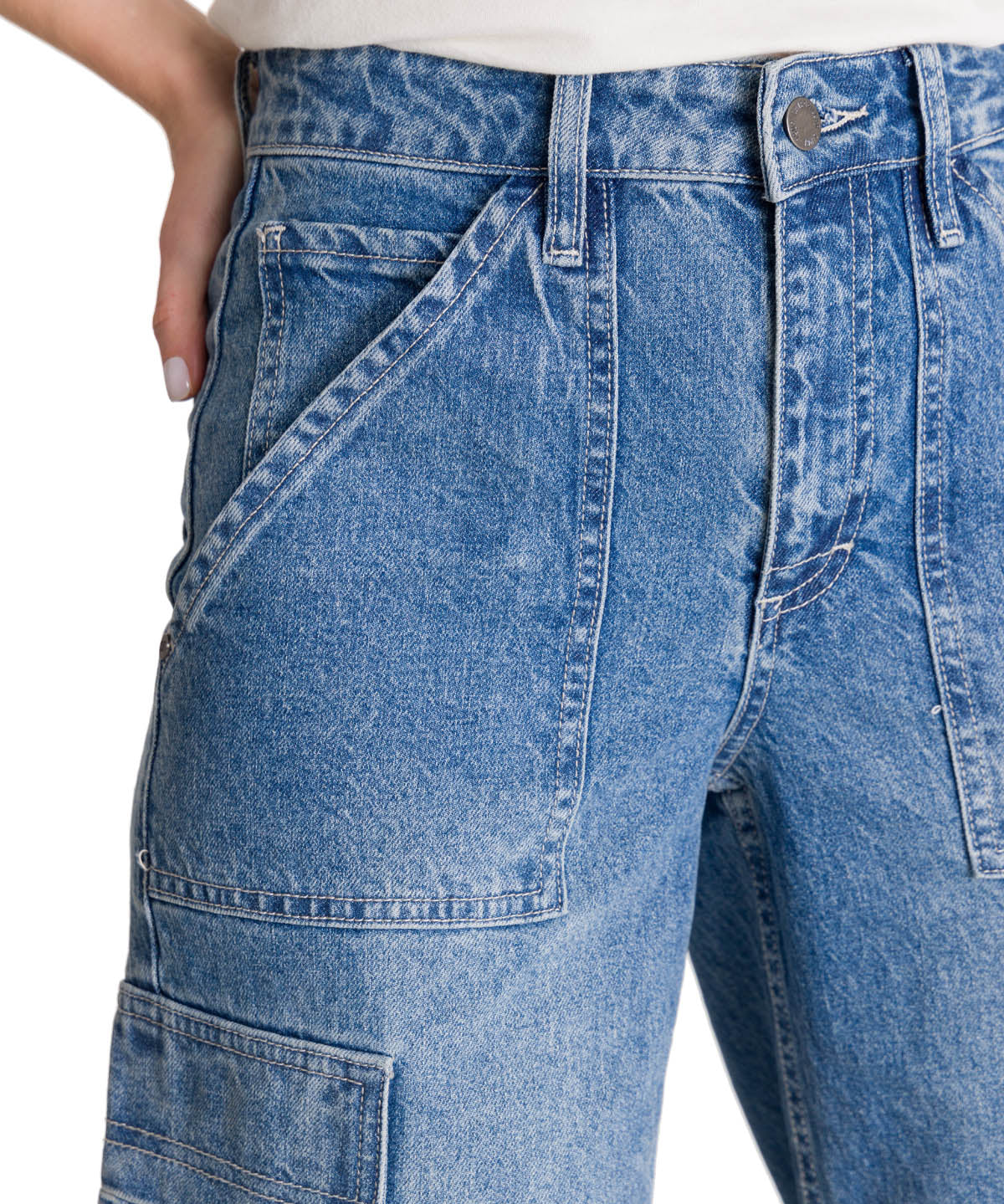 Jeans Cargo Mujer Relaxed Azul CAT