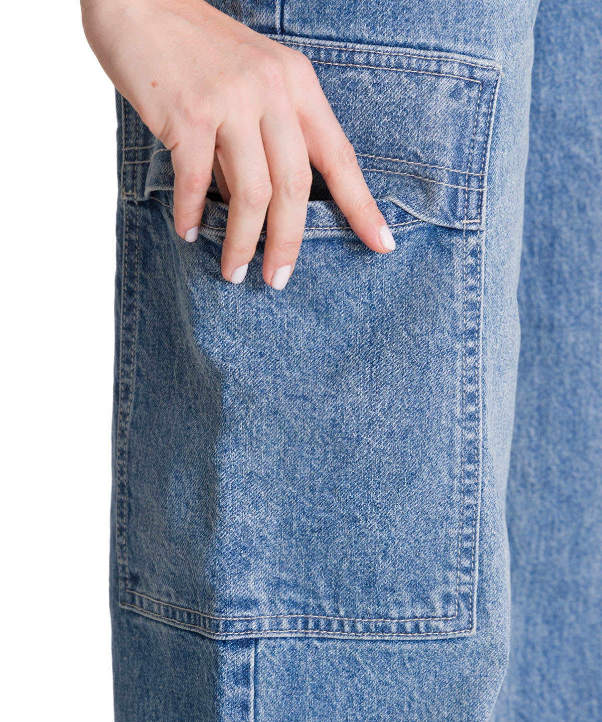 Jeans Cargo Mujer Relaxed Azul CAT