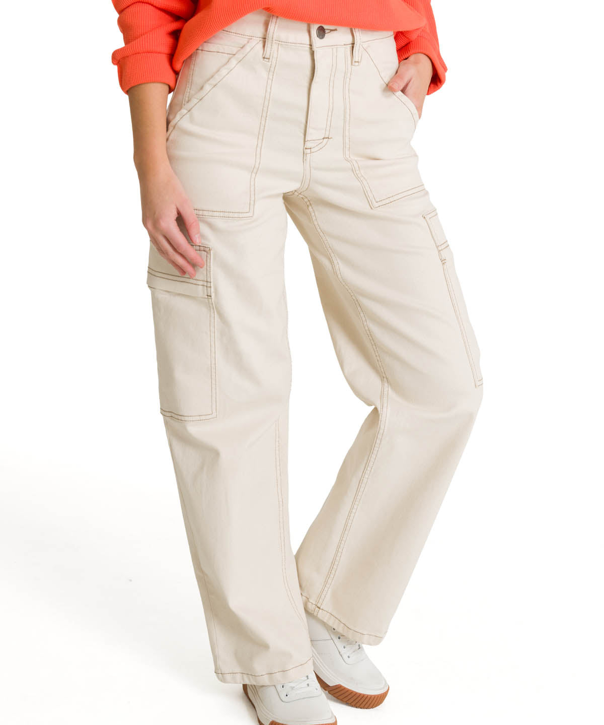 Jeans Cargo Mujer Relaxed Beige CAT