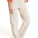 Jeans Cargo Mujer Relaxed Beige CAT